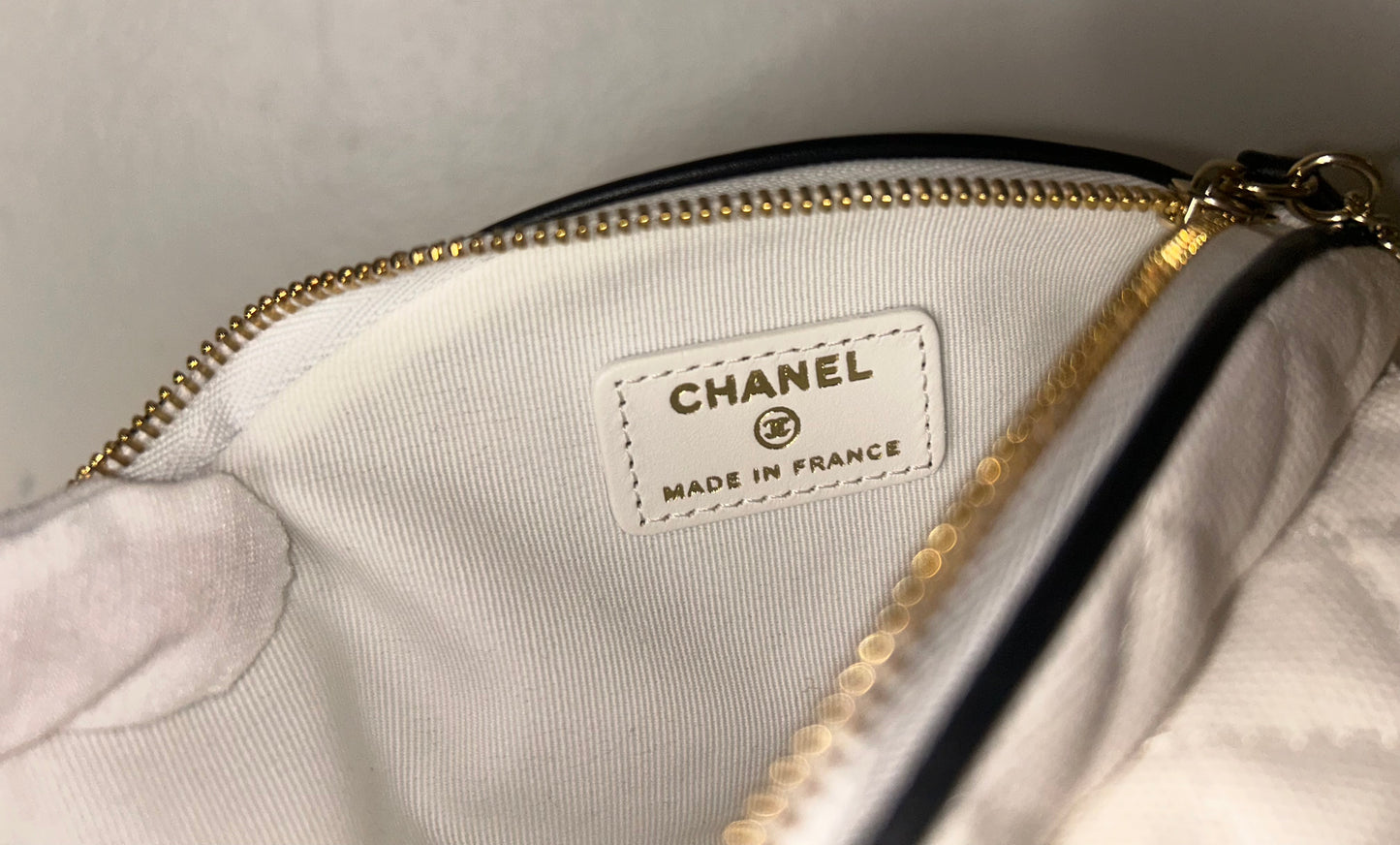 CHANEL 23C Tennis Racket Clutch Crossbody Bag with CC Vanity Mirror White/Black