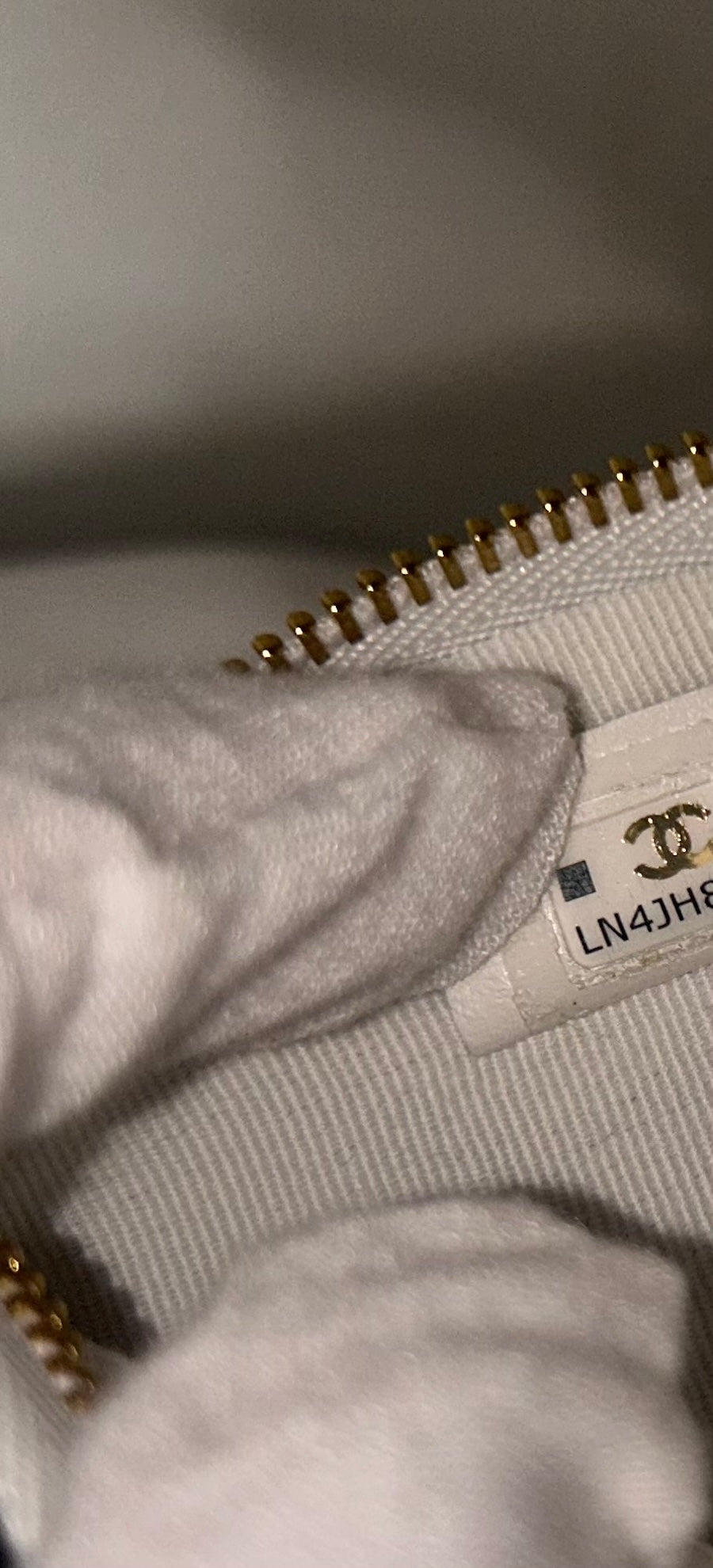 CHANEL 23C Tennis Racket Clutch Crossbody Bag with CC Vanity Mirror White/Black