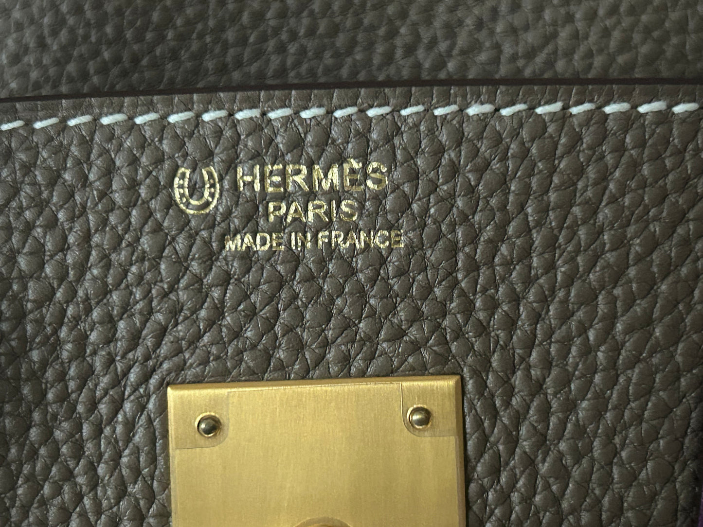 HERMÈS Birkin 30 (HSS) Etoupe/Parme Togo Leather Brushed Gold Hardware