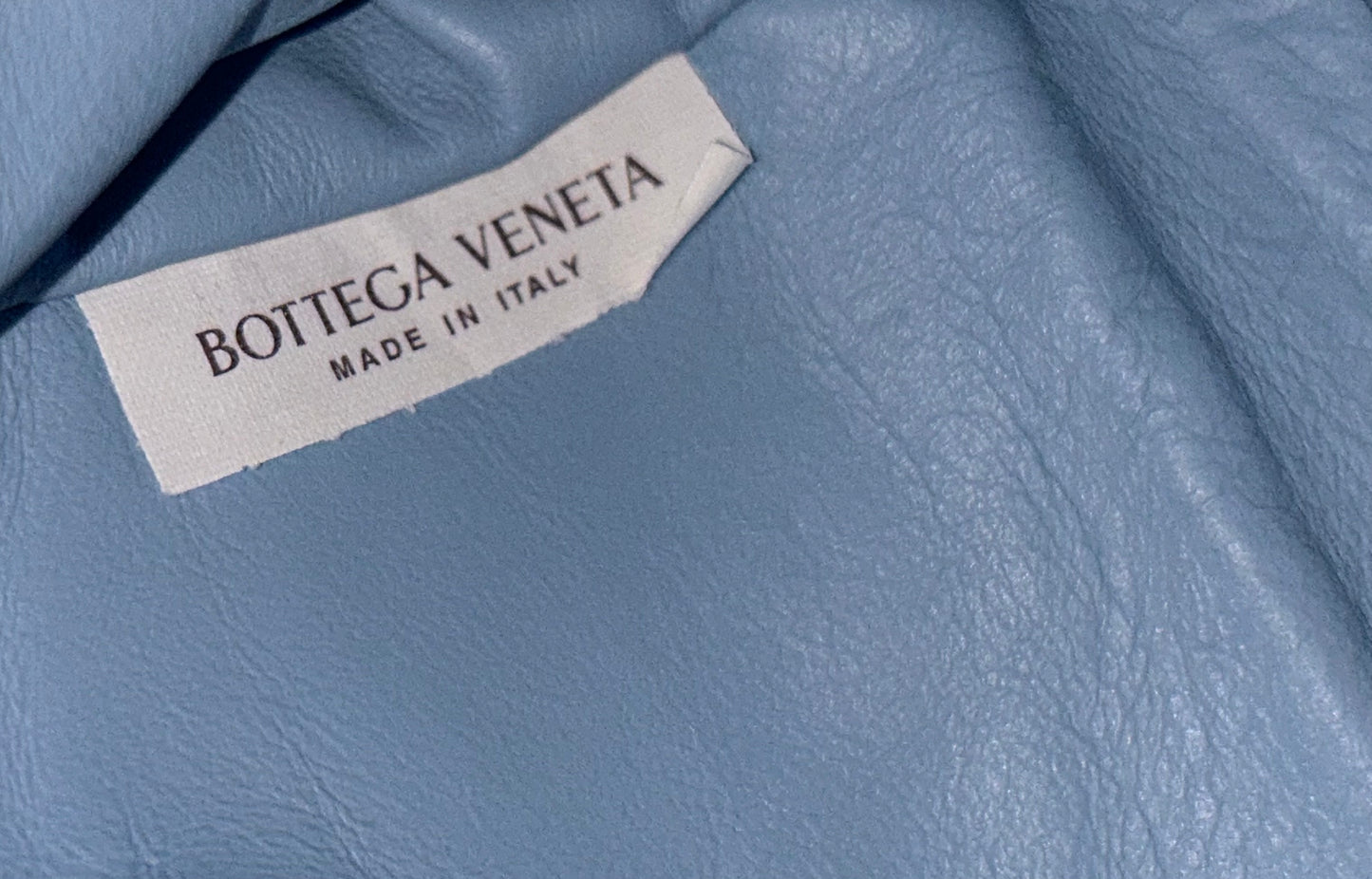 BOTTEGA VENETA Pouch Mini Crossbody Bag Woven Lambskin Leather Light Blue
