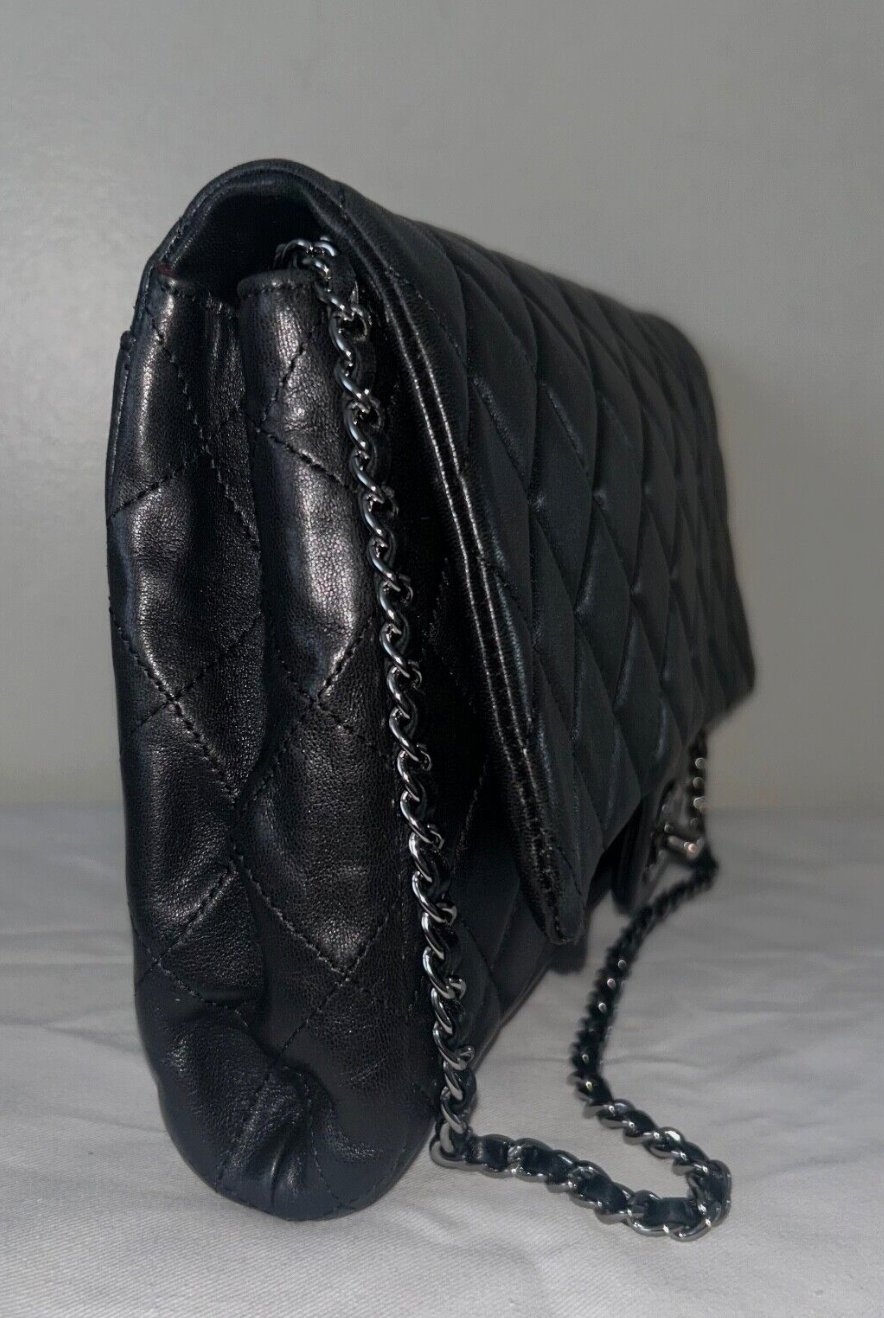 CHANEL Classic CC Quilted Flap Shoulder Bag Lambskin Leather Black