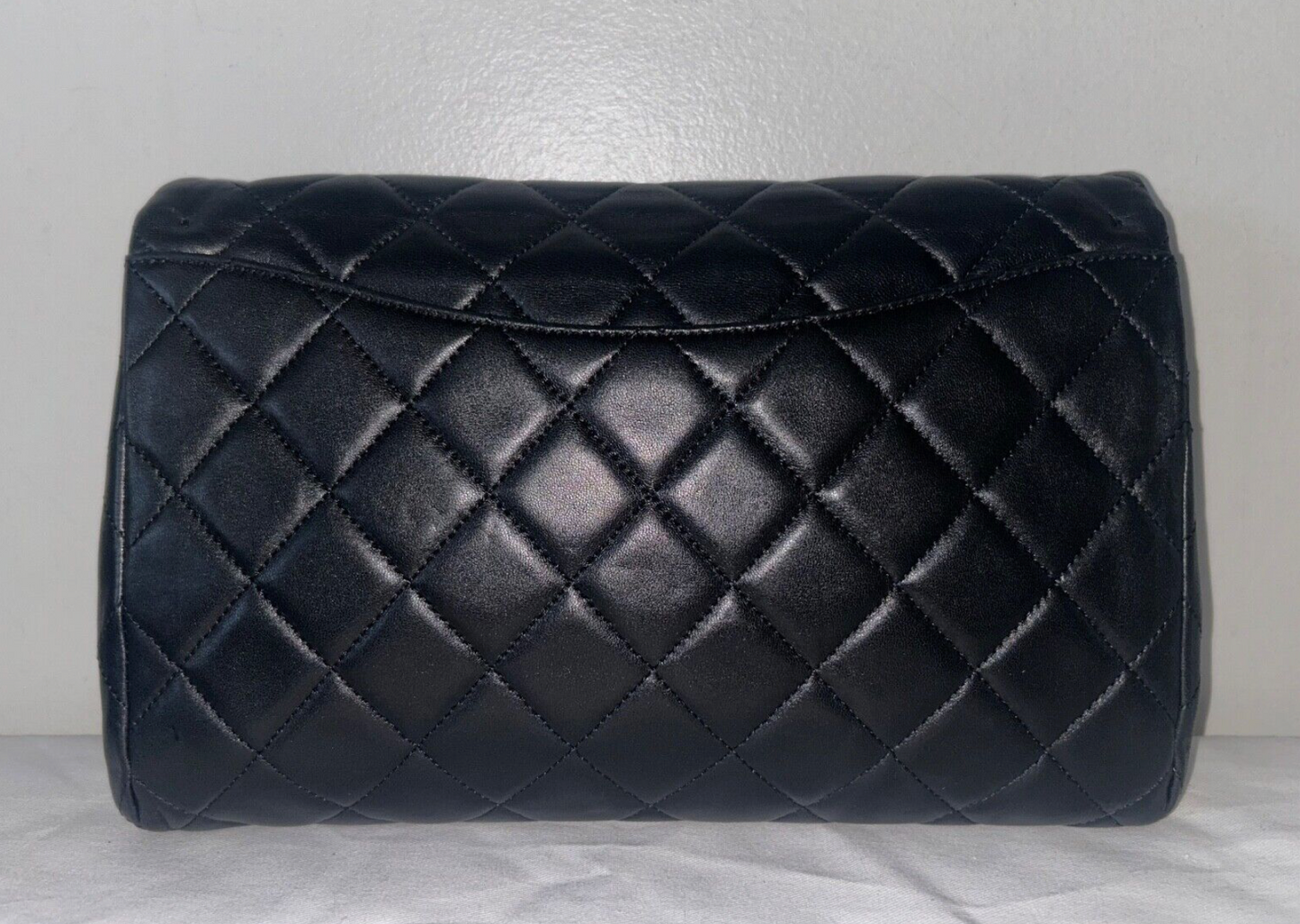 CHANEL Classic CC Quilted Flap Shoulder Bag Lambskin Leather Black