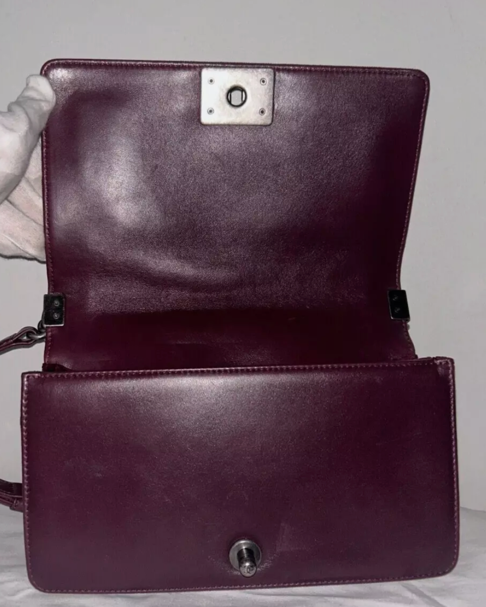 CHANEL Medium Tweed & Velvet Flap Boy Bag Bordeaux