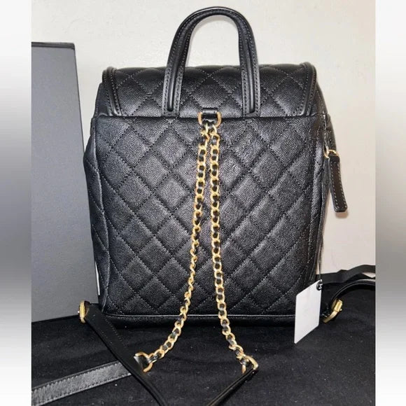 CHANEL Filigree Caviar Quilted Leather Backpack Black