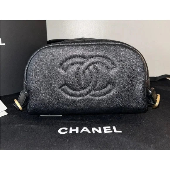 CHANEL Filigree Caviar Quilted Leather Backpack Black