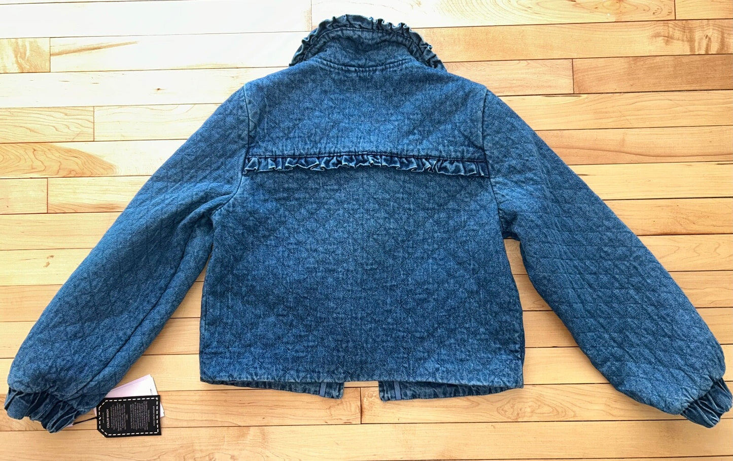 NEW! AVEC LES FILLES The Maura Bow-Tie Denim Medium Blue Jacket Size XS