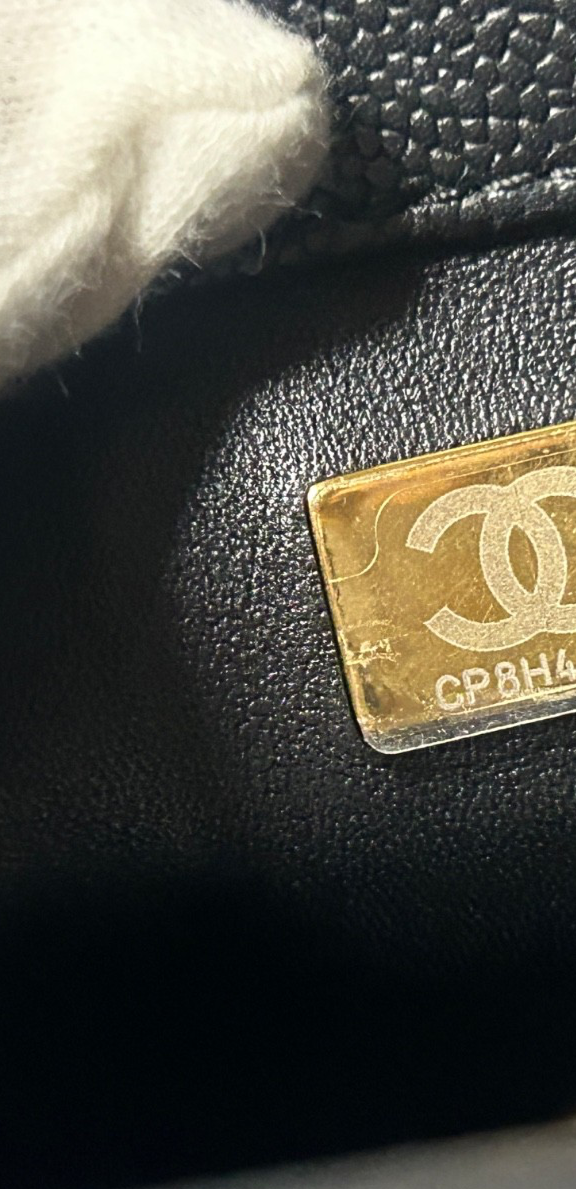 CHANEL 23P Mini Rectangular Sweetheart Quilted Caviar Flap Bag Black