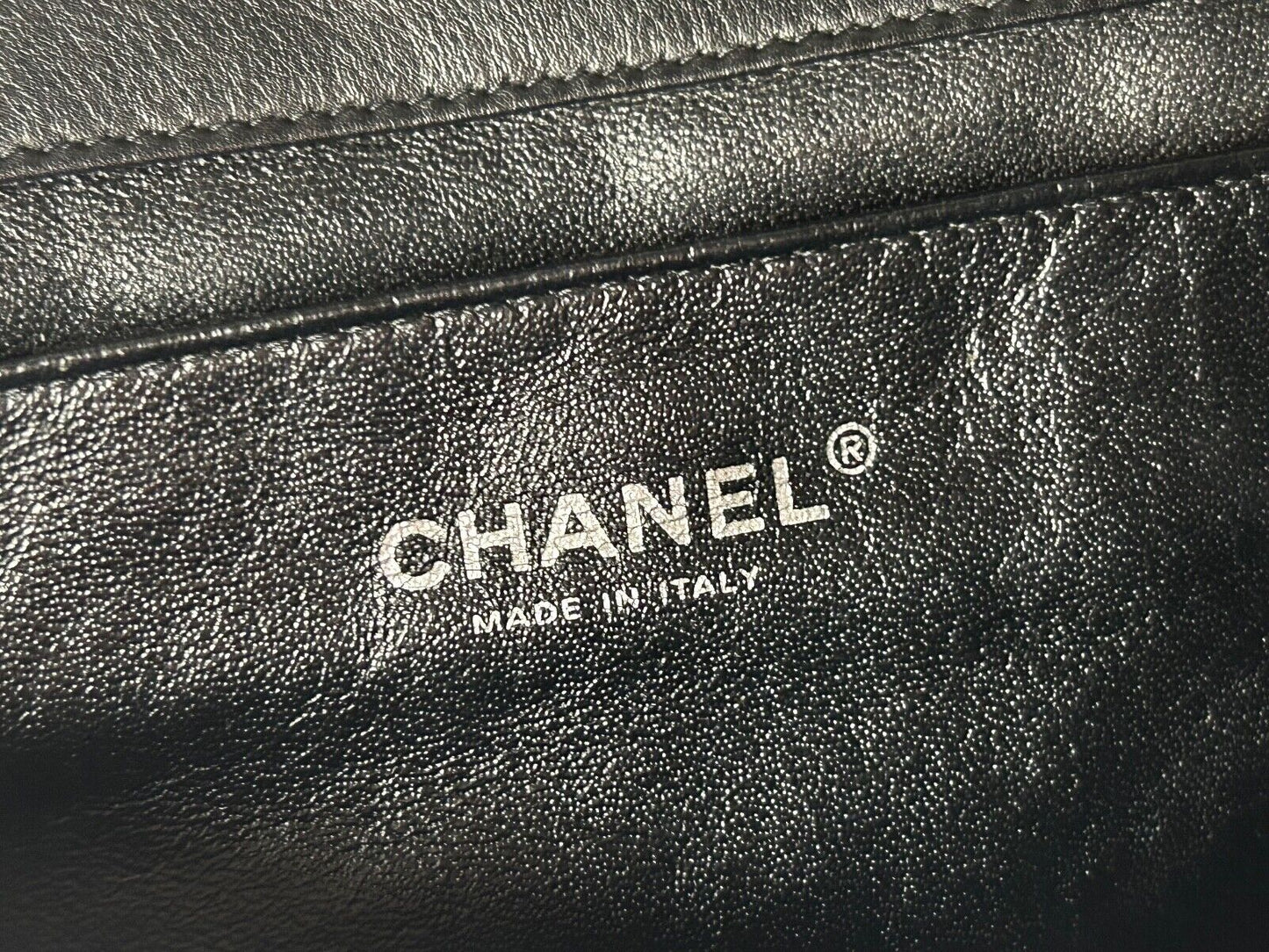 CHANEL Classic CC Quilted Flap Shoulder Bag Patent Leather Black