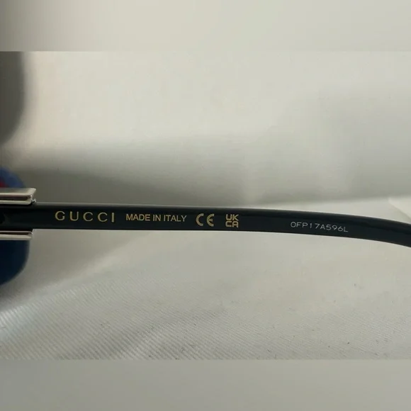 NEW! GUCCI Cat Eye Crystal Logo Sunglasses Black Mirror Lens GG1681S