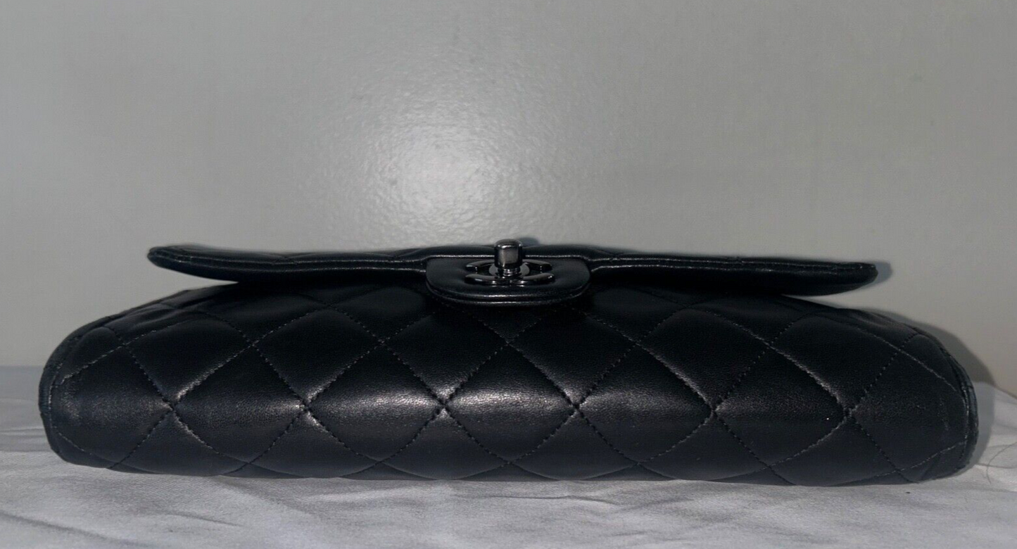 CHANEL Classic CC Quilted Flap Shoulder Bag Lambskin Leather Black